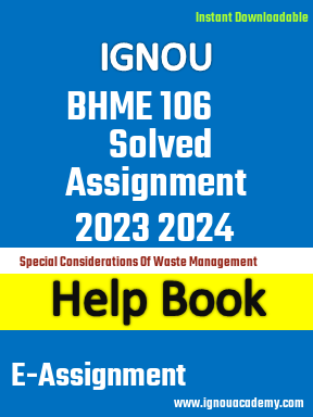 IGNOU BHME 106 Solved Assignment 2023 2024